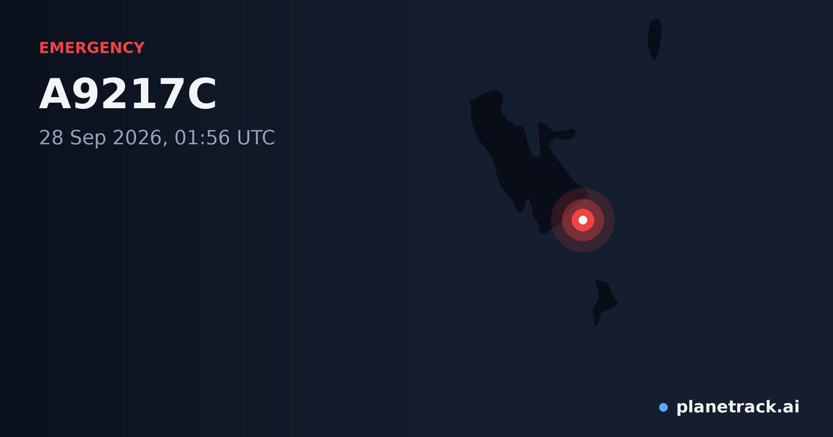 Map of where A9217C's emergency: squawk 7600 happened