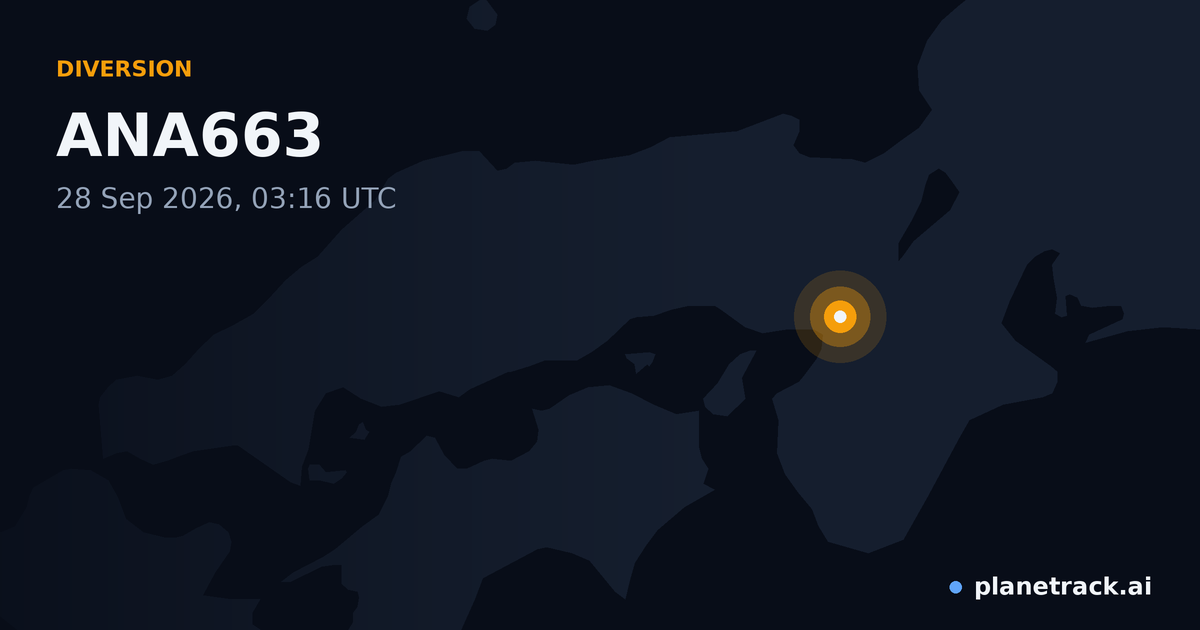 Map of where ANA663's diversion happened