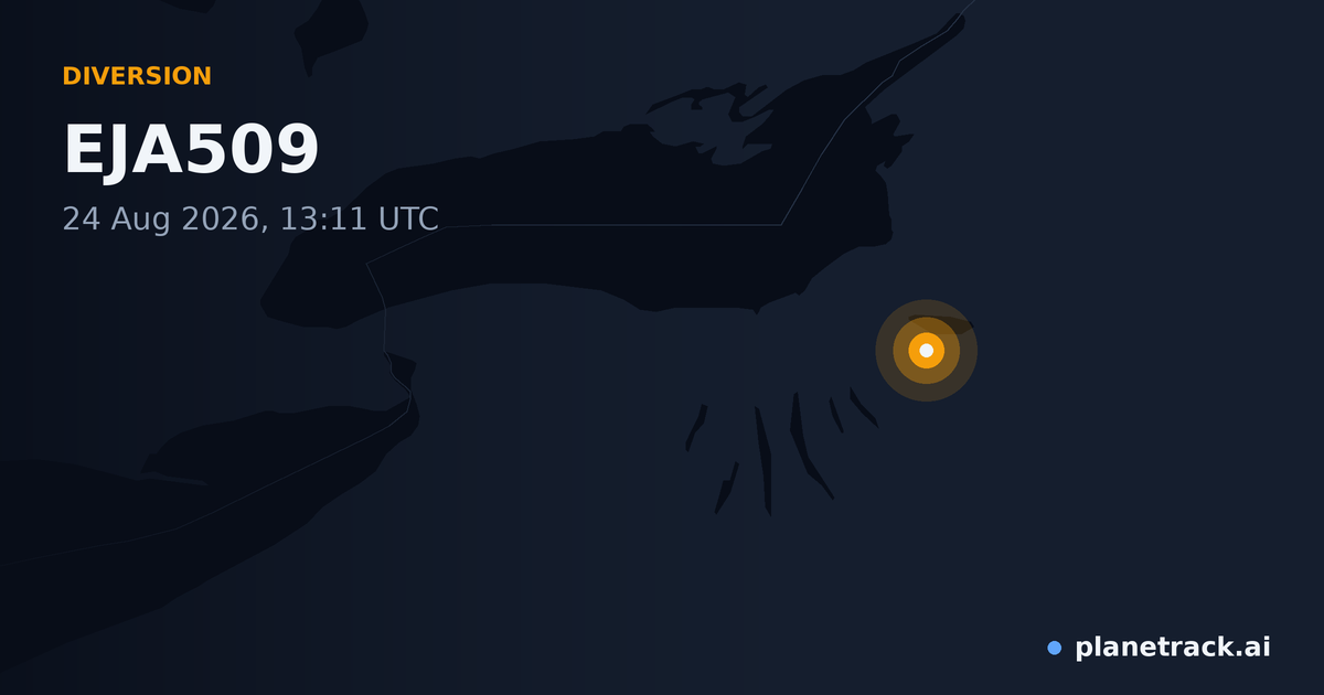 Map of where EJA509's diversion happened