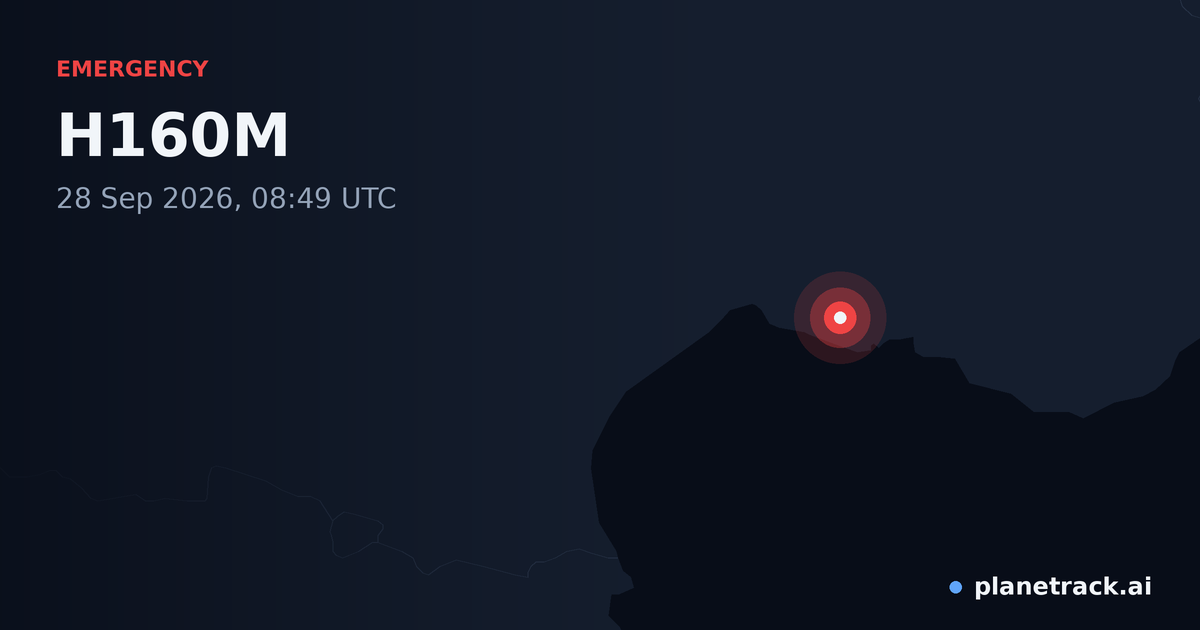 Map of where H160M's emergency: squawk 7700 happened