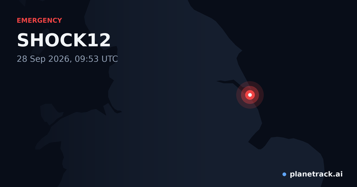 Map of where SHOCK12's emergency: squawk 7700 happened