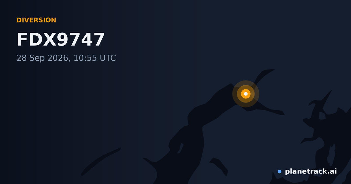 Map of where FDX9747's diversion happened