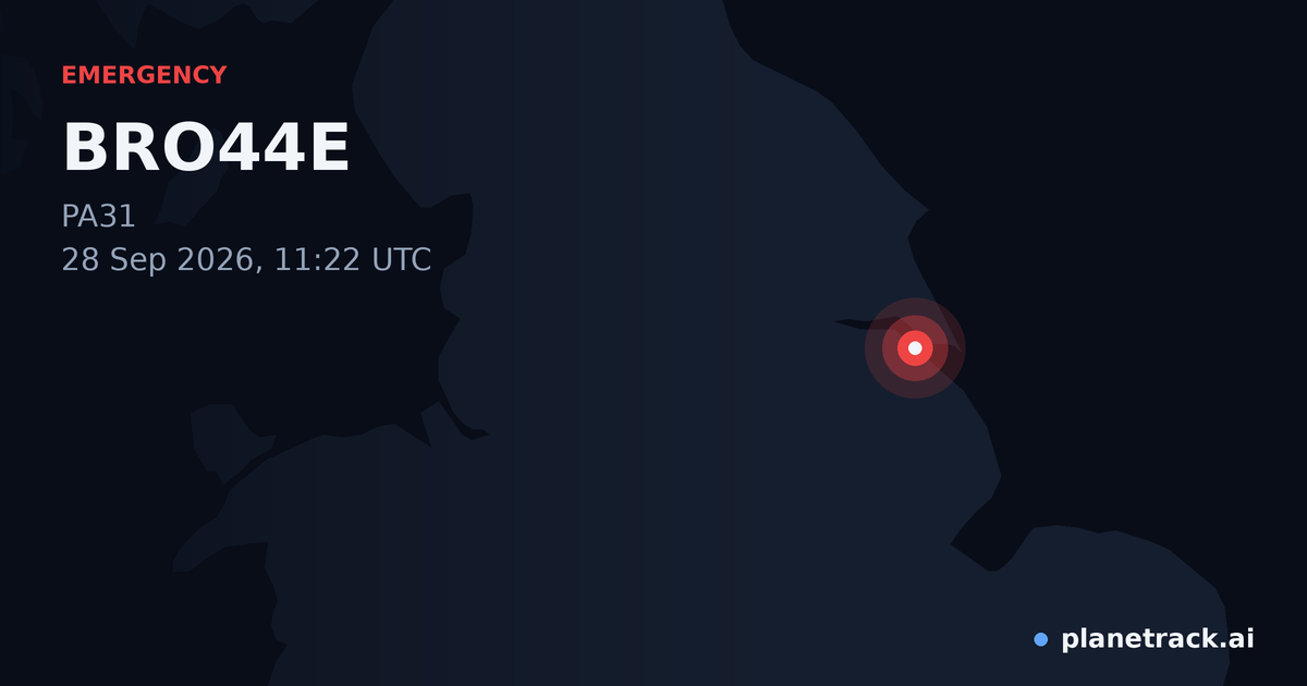 Map of where BRO44E's emergency: squawk 7700 happened