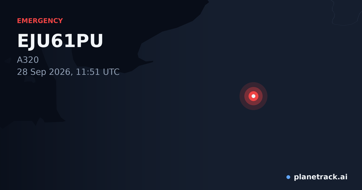 Map of where EJU61PU's emergency: squawk 7500 happened