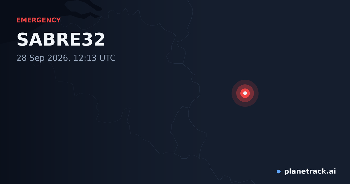 Map of where SABRE32's emergency: squawk 7700 happened