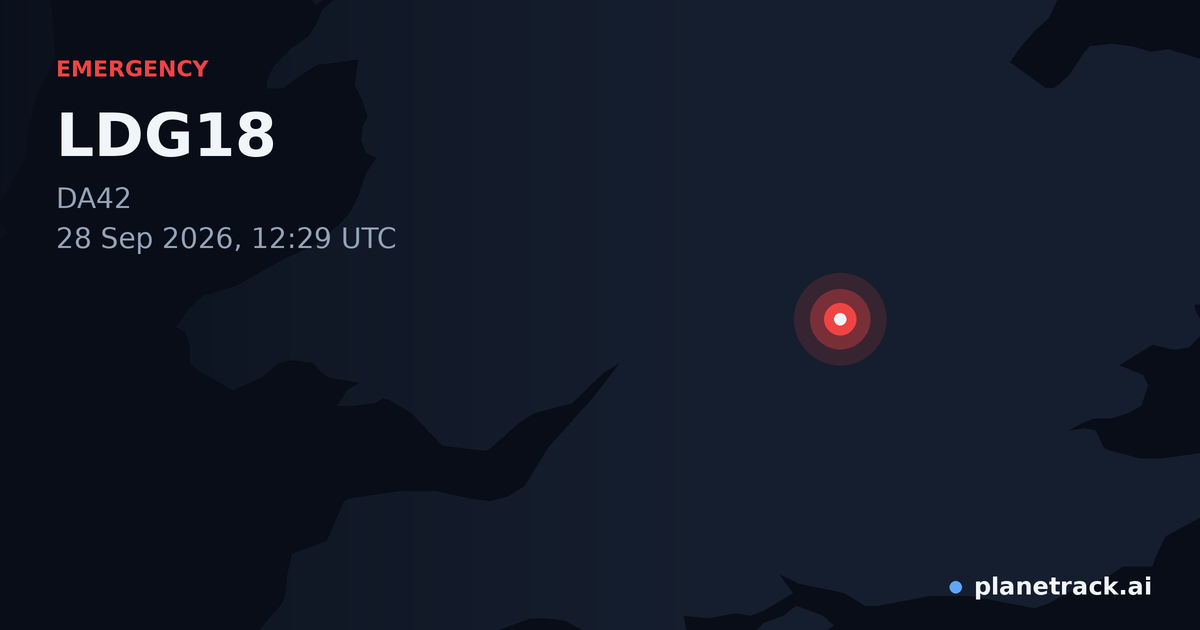 Map of where LDG18's emergency: squawk 7600 happened