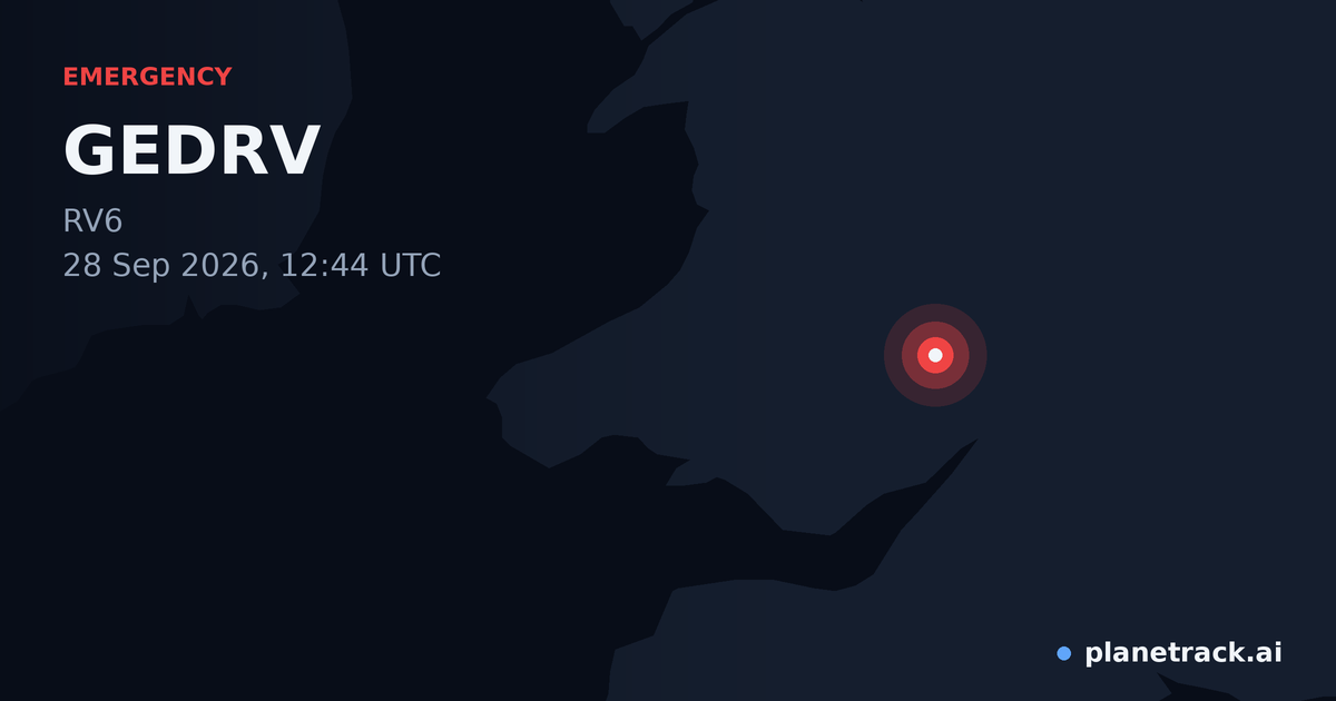 Map of where GEDRV's emergency: squawk 7500 happened