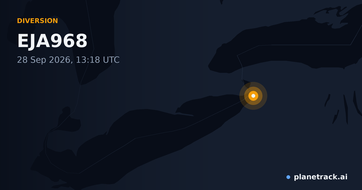 Map of where EJA968's diversion happened