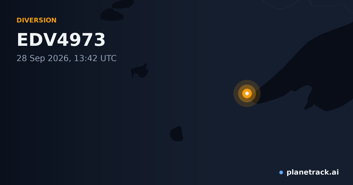 Map of where EDV4973's diversion happened