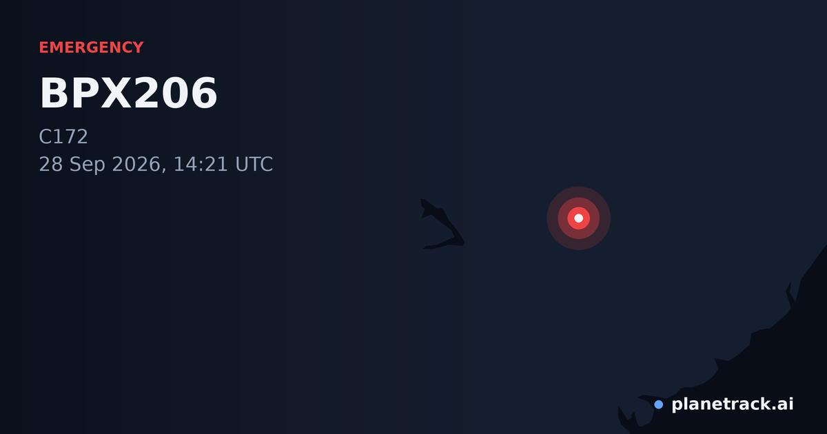 Map of where BPX206's emergency: squawk 7600 happened