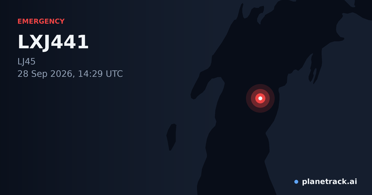 Map of where LXJ441's emergency: squawk 7600 happened
