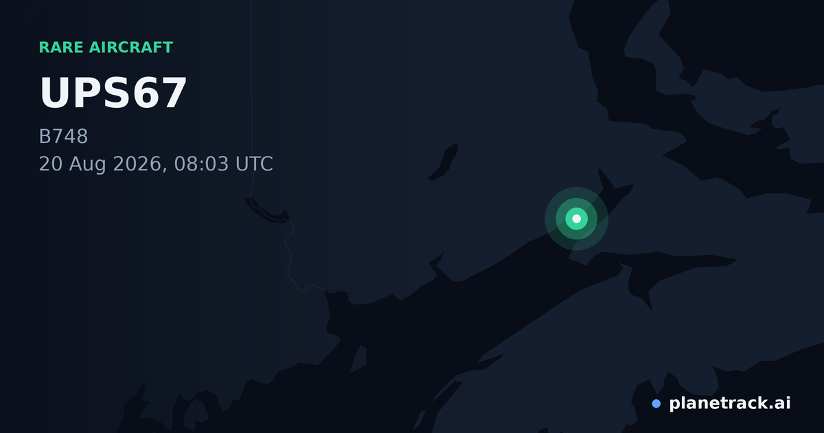 Map of where UPS67's rare aircraft happened