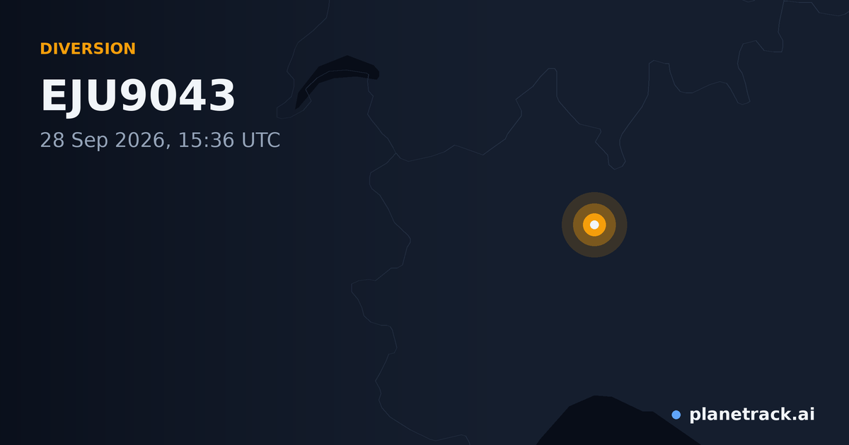 Map of where EJU9043's diversion happened