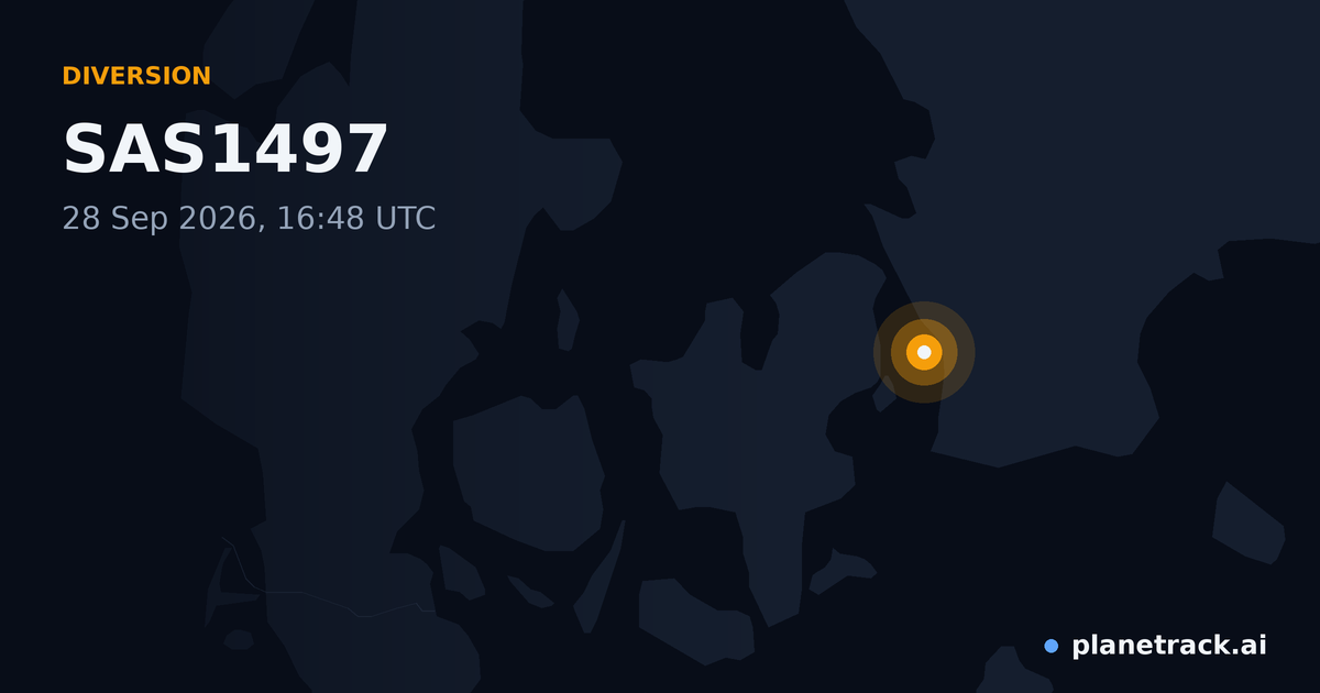 Map of where SAS1497's diversion happened