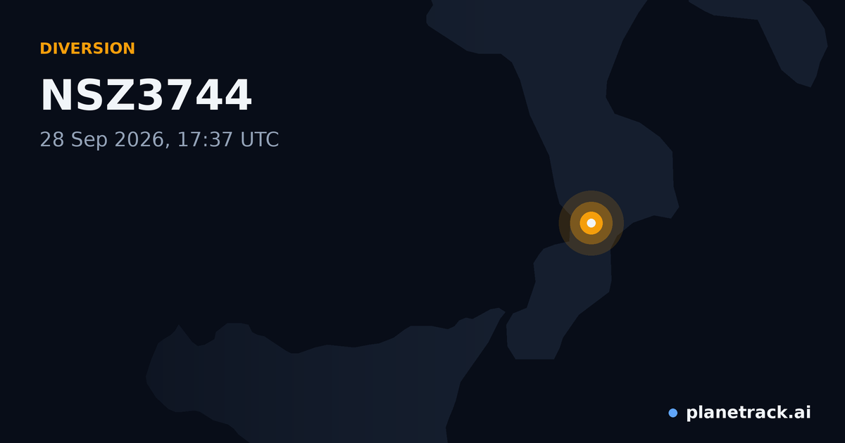 Map of where NSZ3744's diversion happened