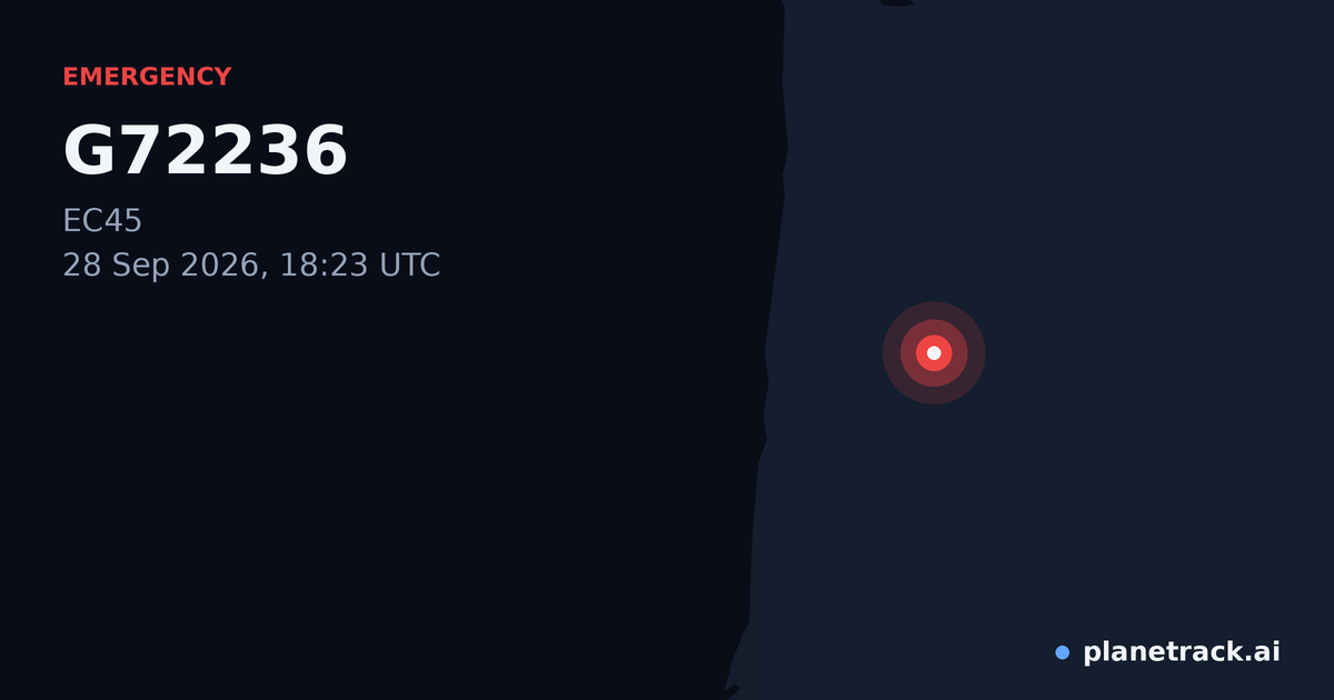 Map of where G72236's emergency: squawk 7700 happened