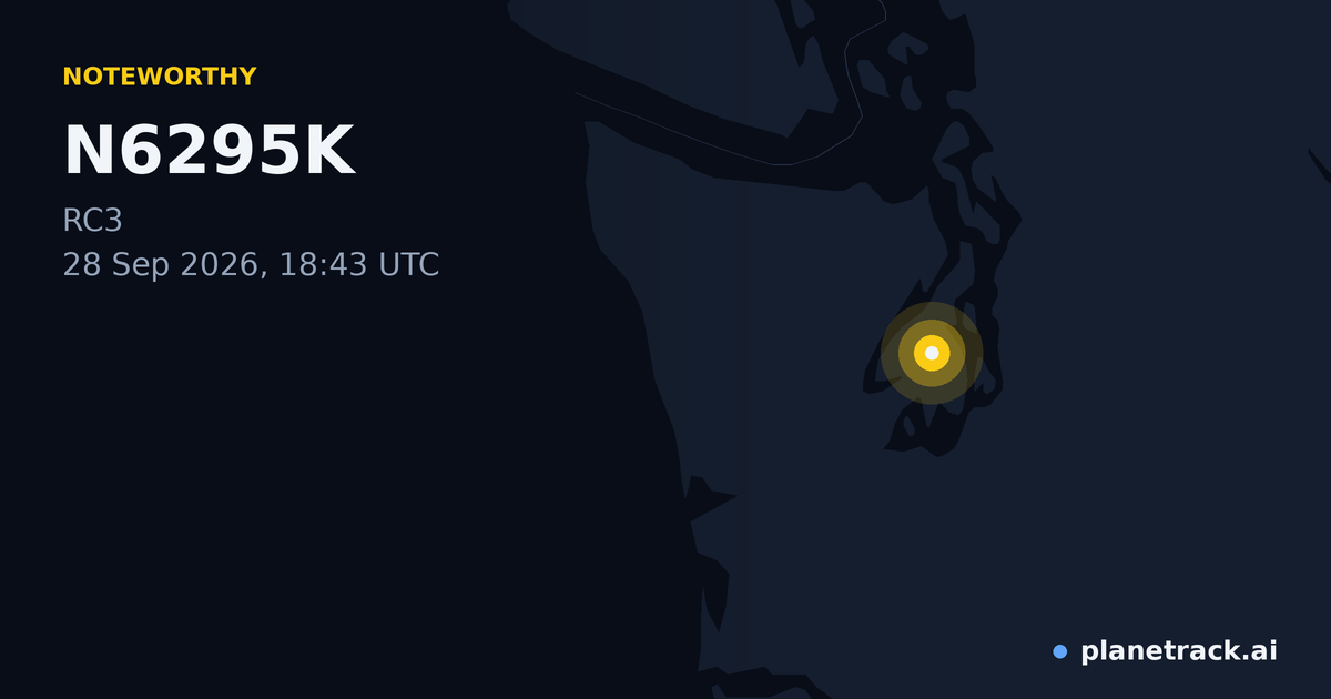 Map of where N6295K's special aircraft happened
