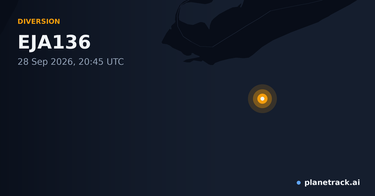 Map of where EJA136's diversion happened