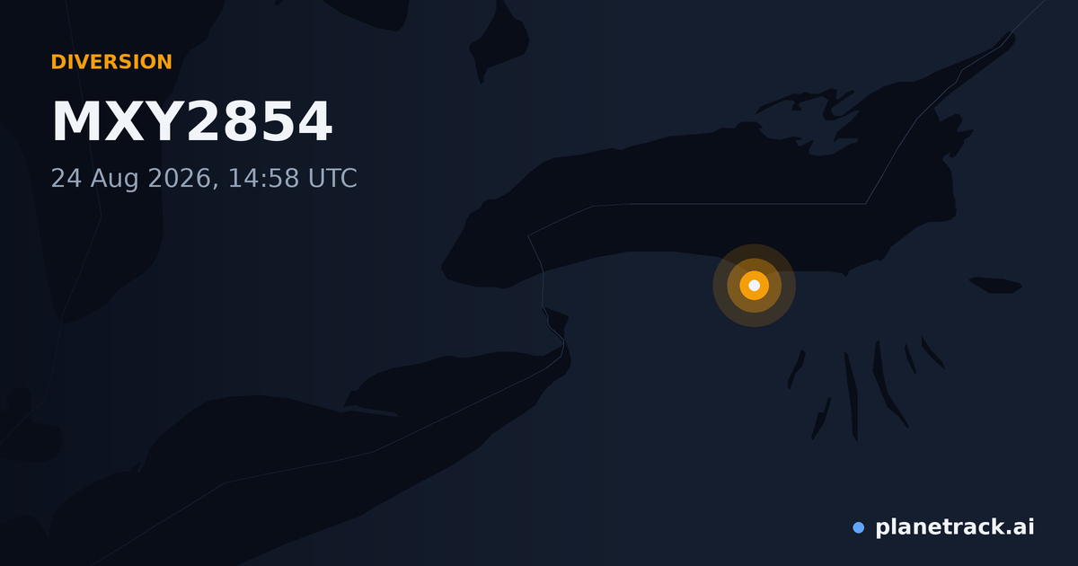 Map of where MXY2854's diversion happened