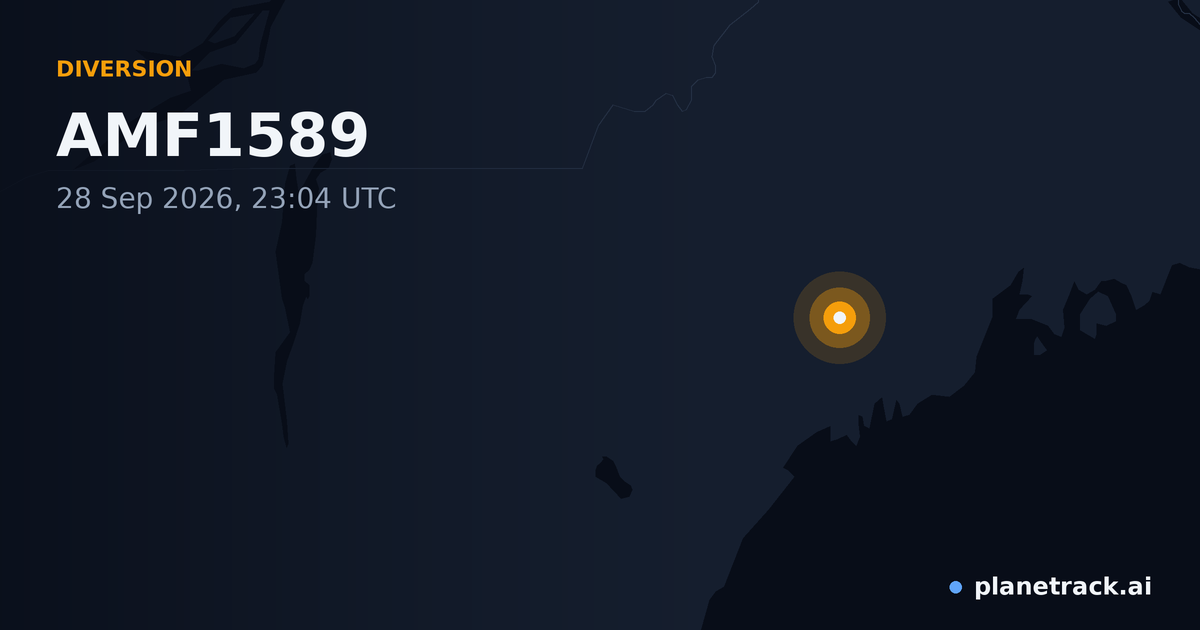 Map of where AMF1589's diversion happened