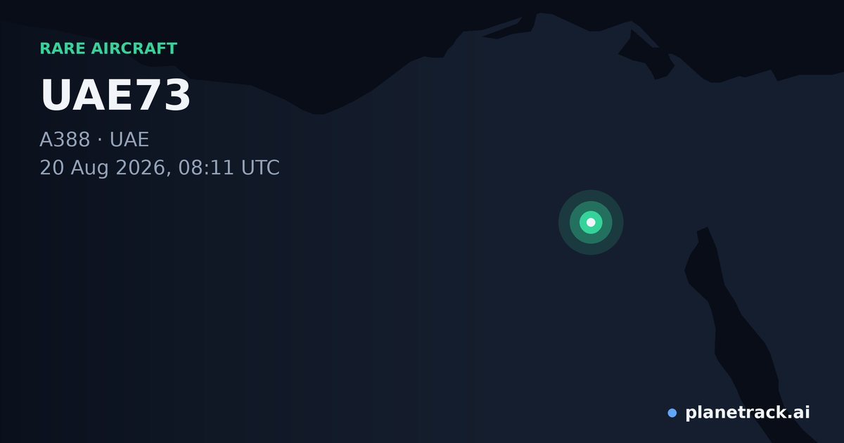 Map of where UAE73's rare aircraft happened