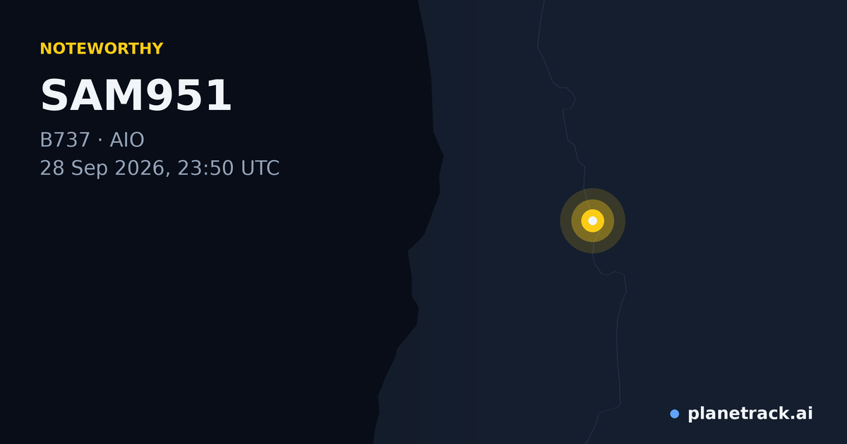 Map of where SAM951's special aircraft happened