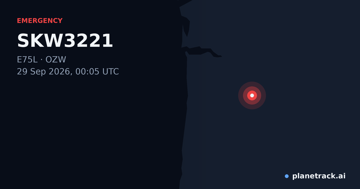 Map of where SKW3221's emergency: squawk 7600 happened