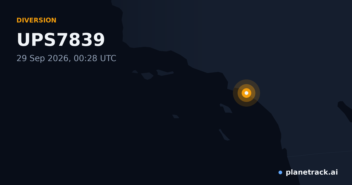 Map of where UPS7839's diversion happened