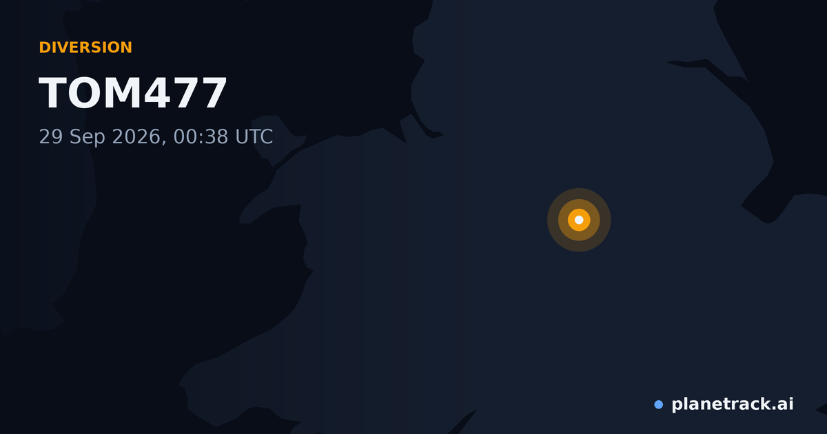Map of where TOM477's diversion happened