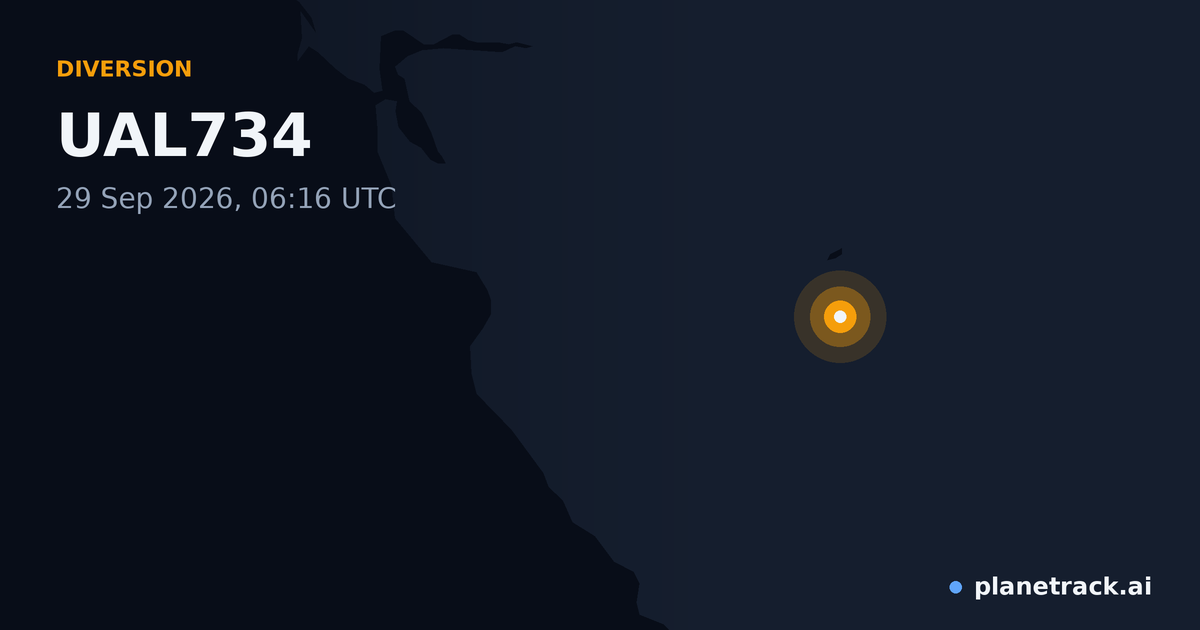 Map of where UAL734's diversion happened