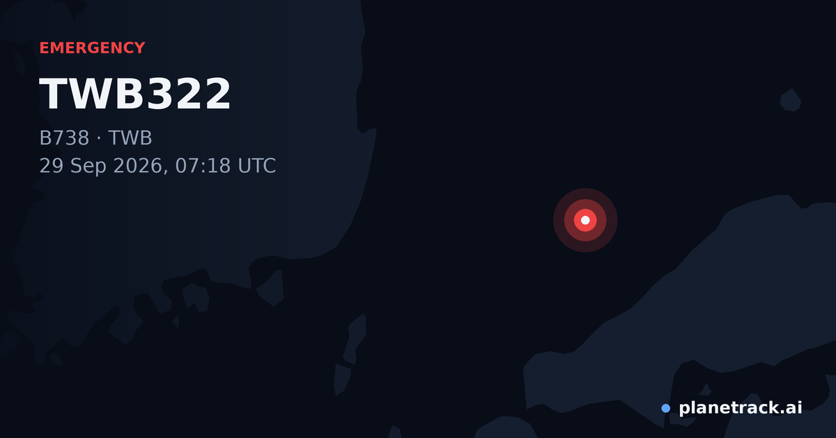 Map of where TWB322's emergency: squawk 7700 happened