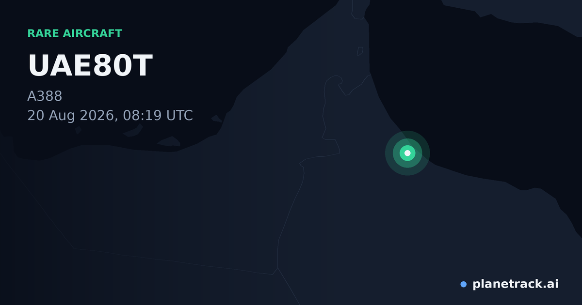 Map of where UAE80T's rare aircraft happened