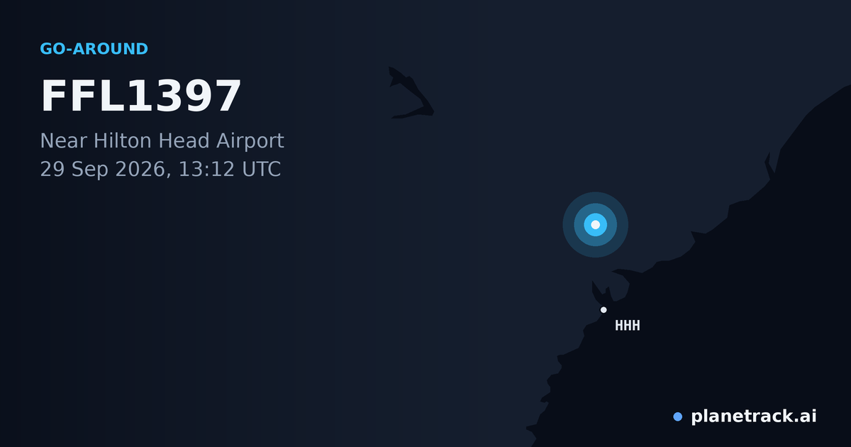 Map of where FFL1397's go-around happened
