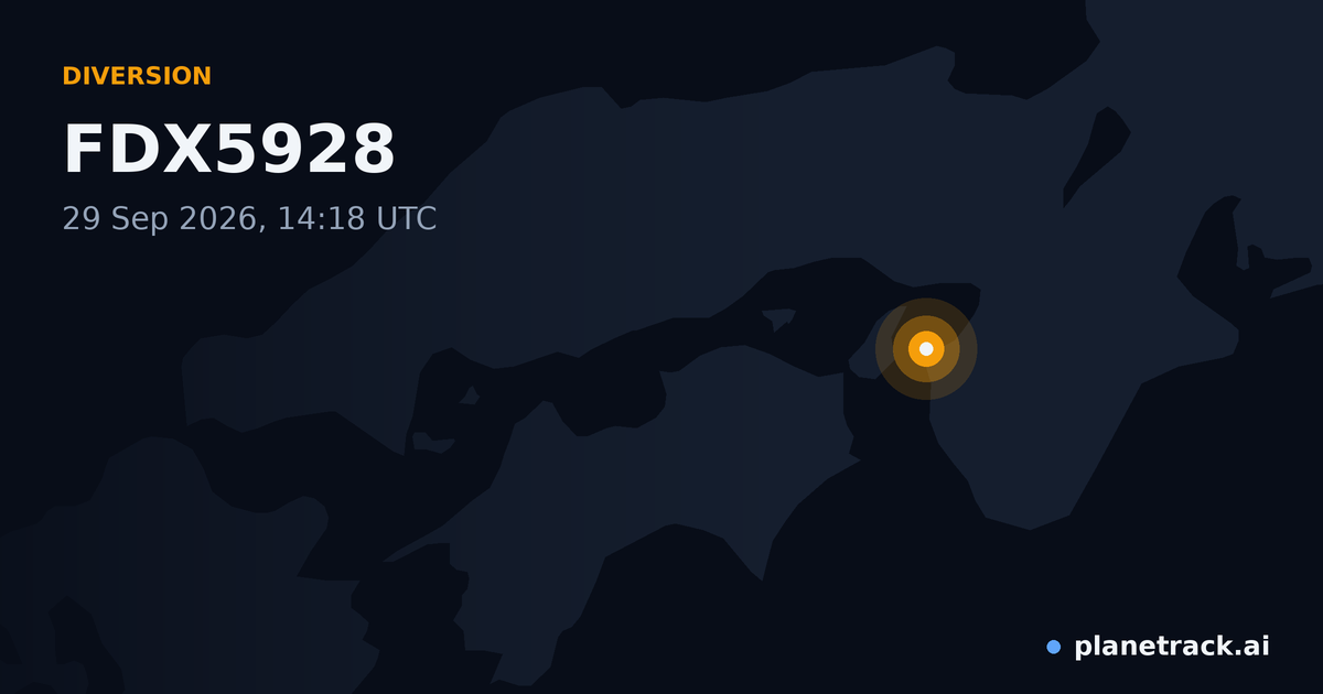 Map of where FDX5928's diversion happened