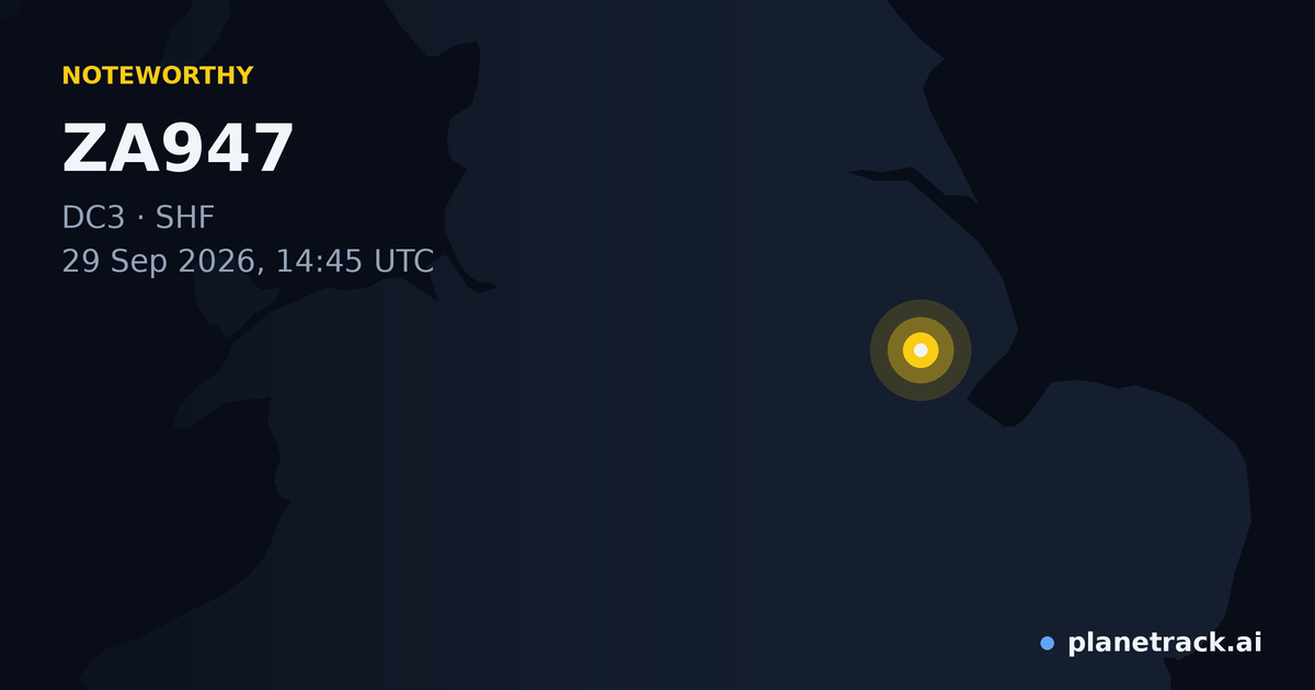 Map of where ZA947's special aircraft happened