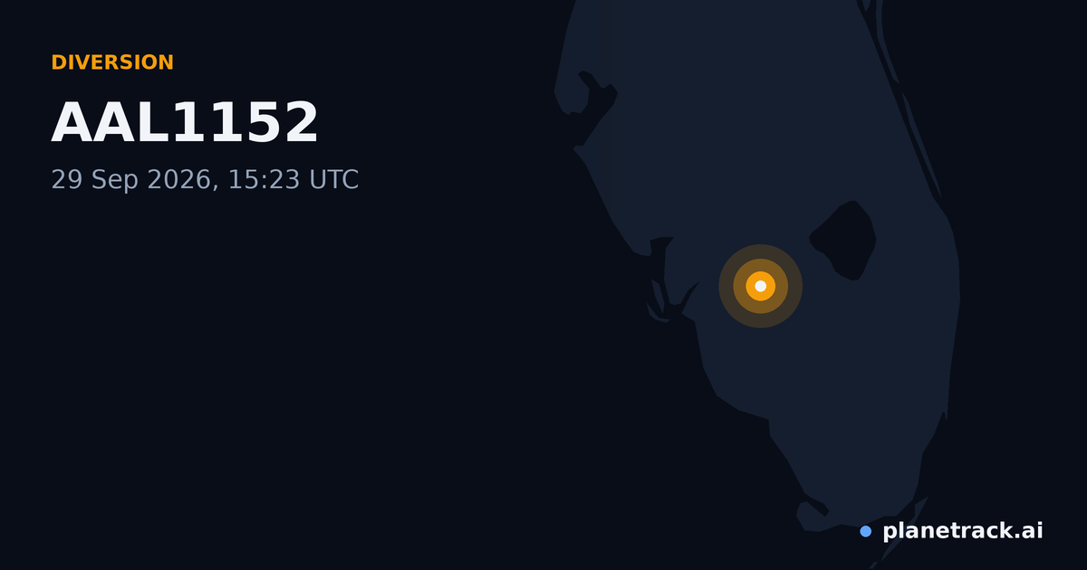 Map of where AAL1152's diversion happened