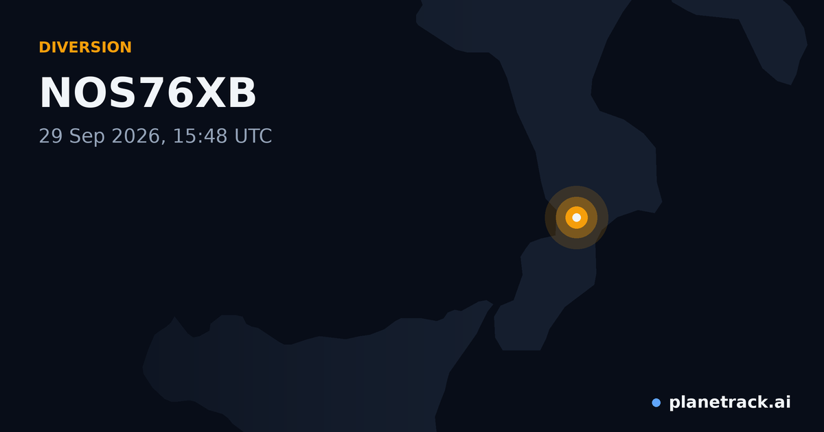 Map of where NOS76XB's diversion happened
