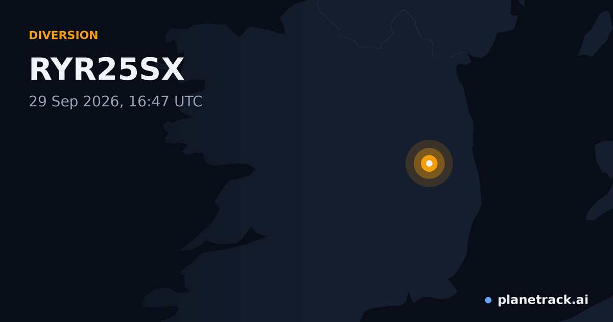 Map of where RYR25SX's diversion happened