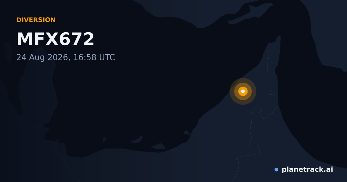 Map of where MFX672's diversion happened