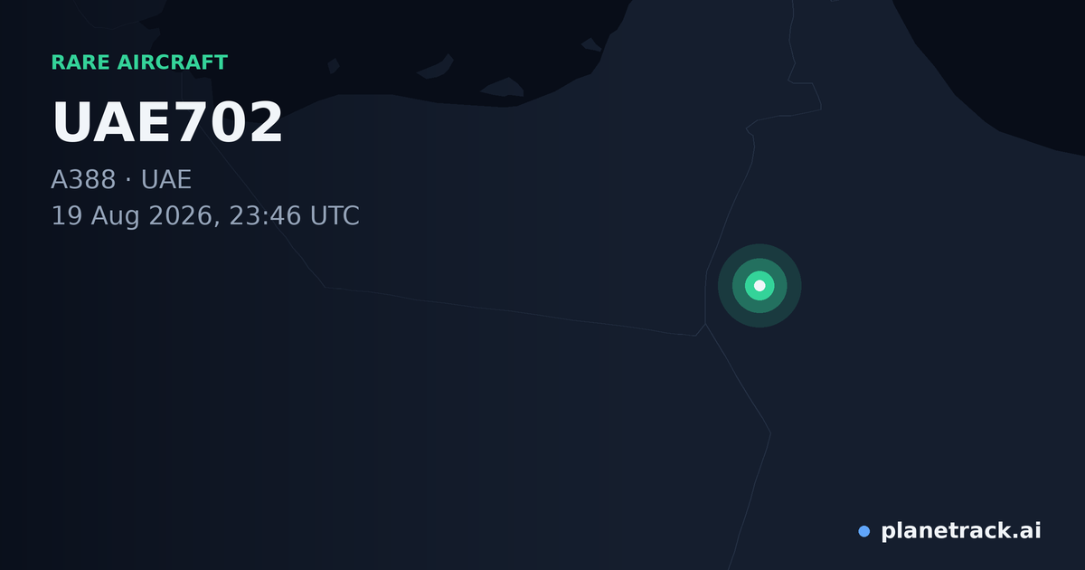 Map of where UAE702's rare aircraft happened