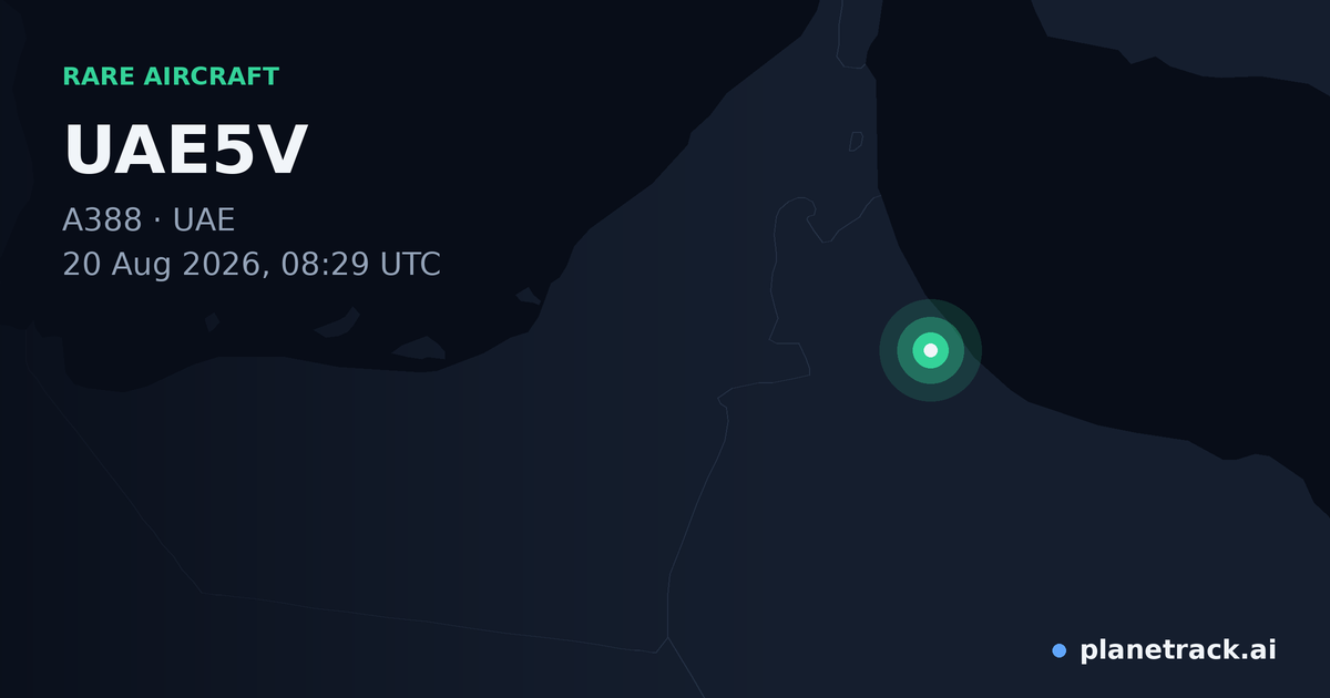Map of where UAE5V's rare aircraft happened