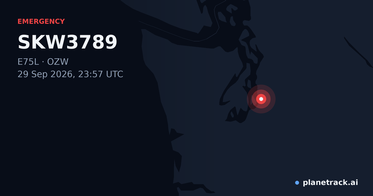 Map of where SKW3789's emergency: squawk 7500 happened