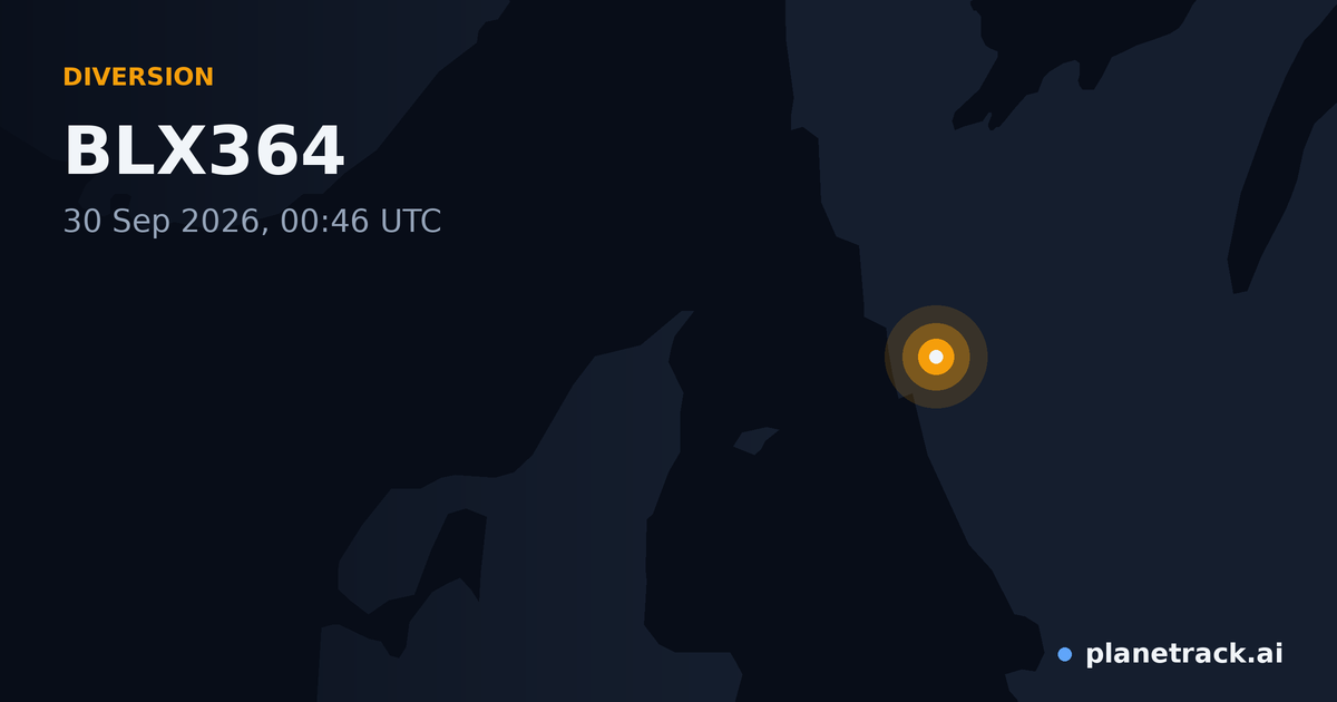Map of where BLX364's diversion happened