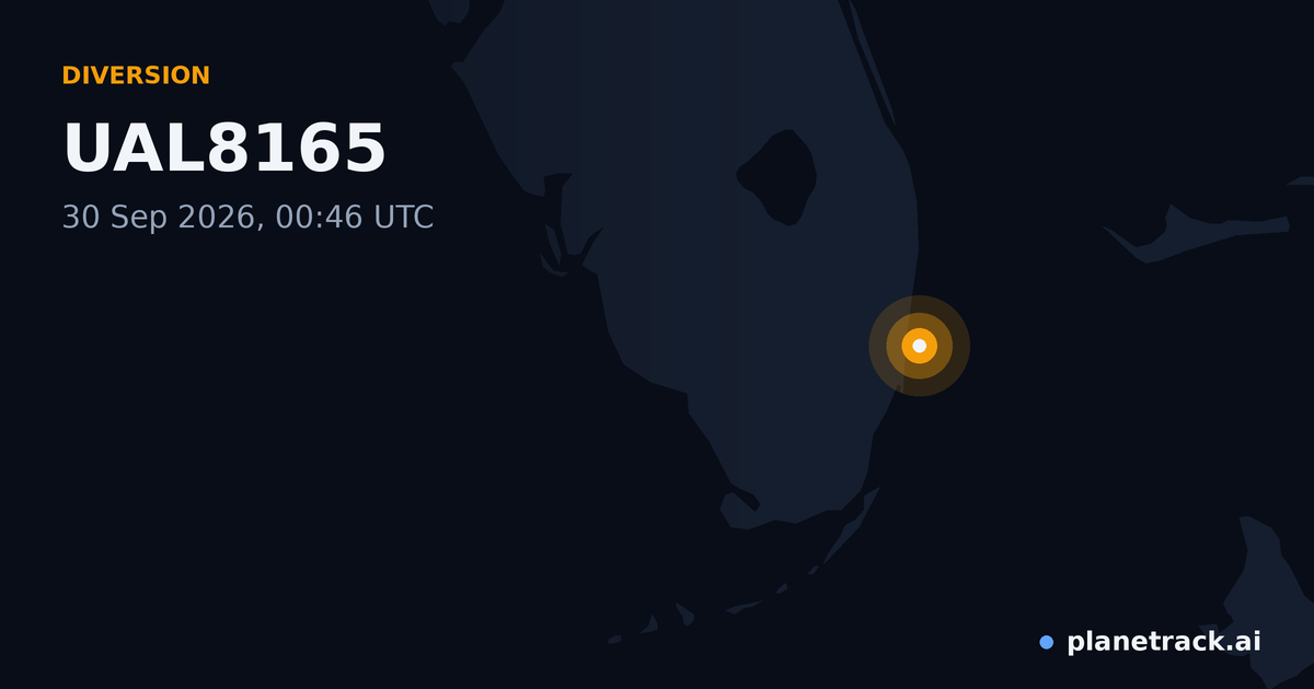 Map of where UAL8165's diversion happened
