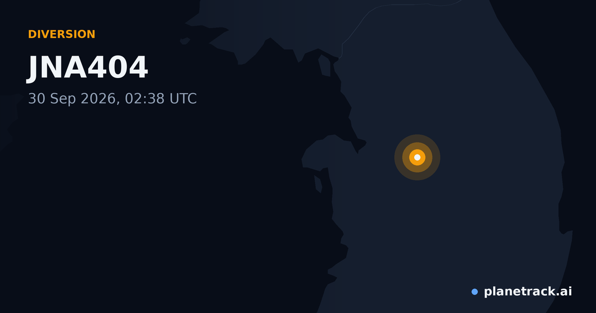 Map of where JNA404's diversion happened