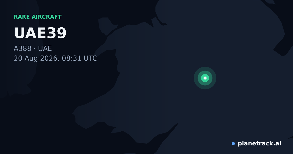 Map of where UAE39's rare aircraft happened