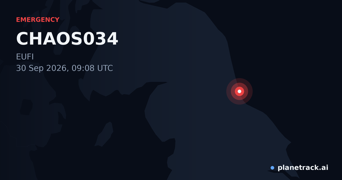 Map of where CHAOS034's emergency: squawk 7500 happened