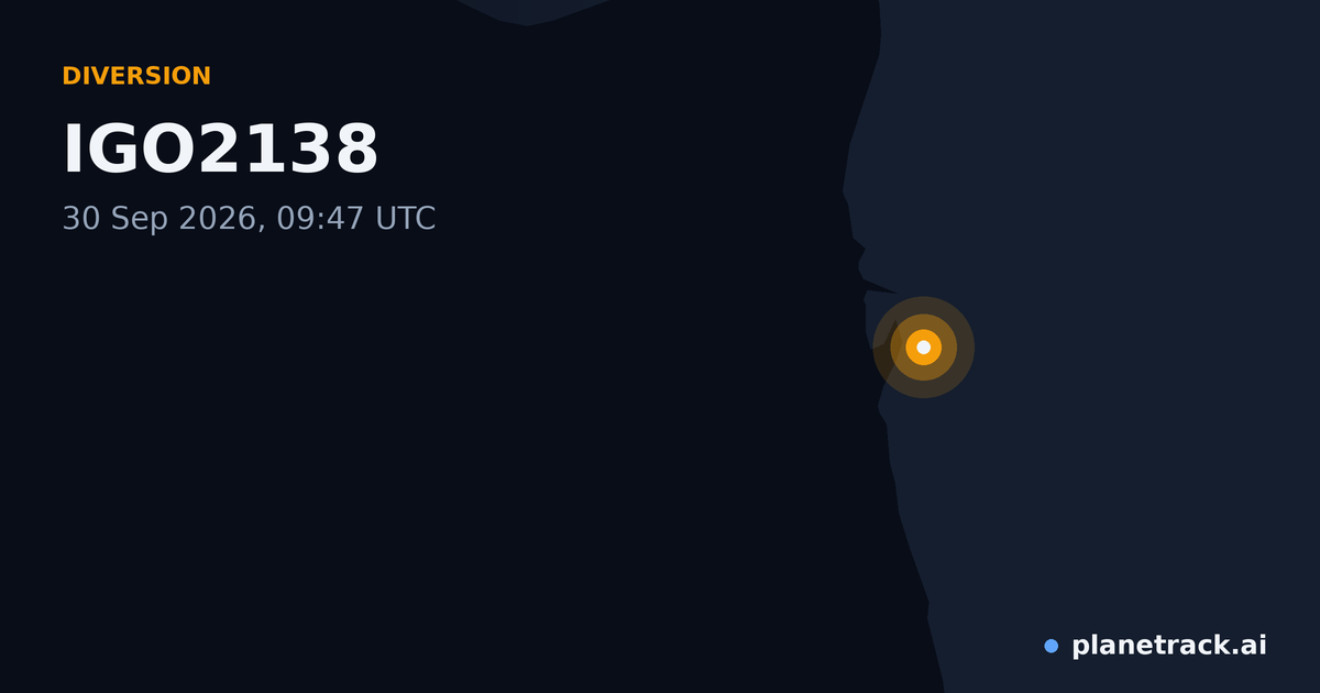 Map of where IGO2138's diversion happened