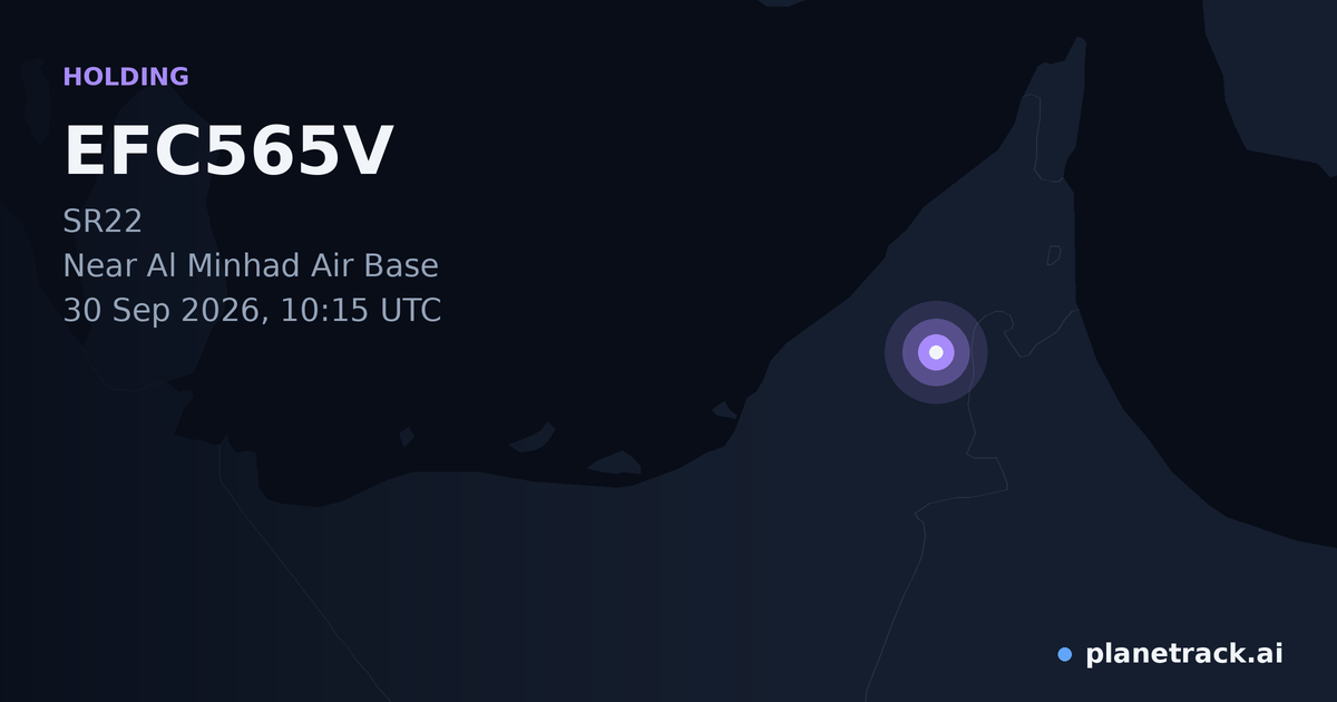 Map of where EFC565V's holding pattern happened