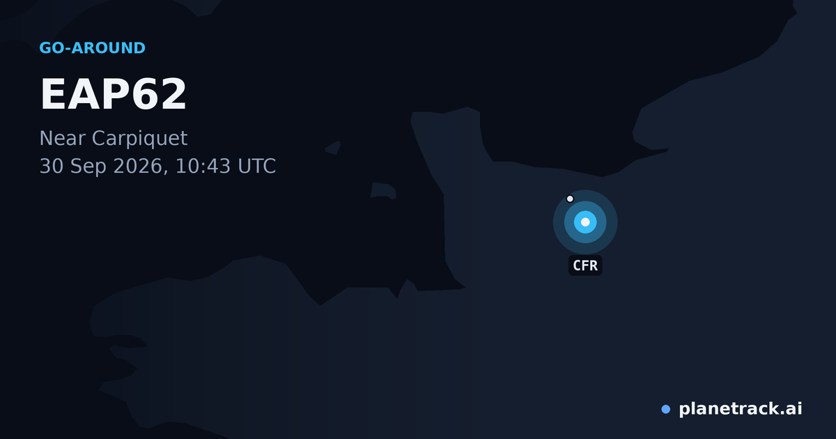 Map of where EAP62's go-around happened